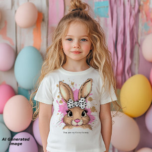 Camiseta Linda Garota do Coelho com Laço Coquette Texto Per