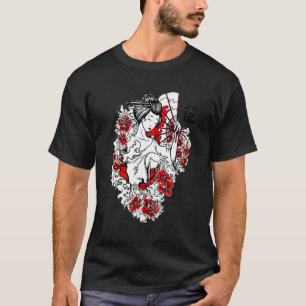 Camiseta Linda Garota Geisha Japonesa Desenho Kimono