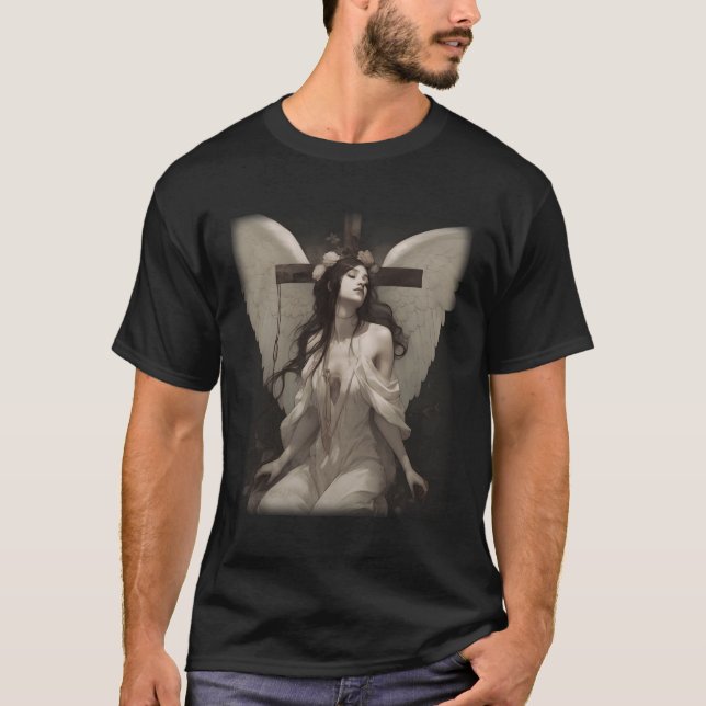 Camiseta Linda Gótico Anjo, estética, Celestial, Angelic (Frente)