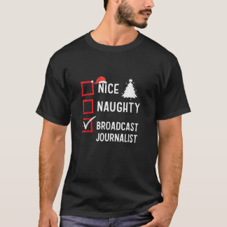 Camiseta Linda Jornalista de Transmissão do Natal Malvada H