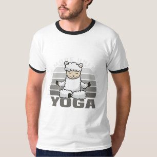 Camiseta Linda lama engraçada fazendo ioga. poses engraçada