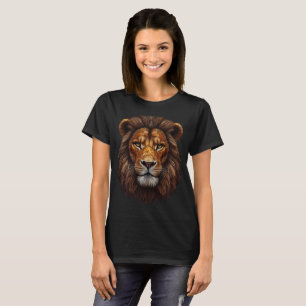 Camiseta Linda Leão Majestoso Retrato Mosaico