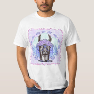 Camiseta Linda Lhama usando óculos