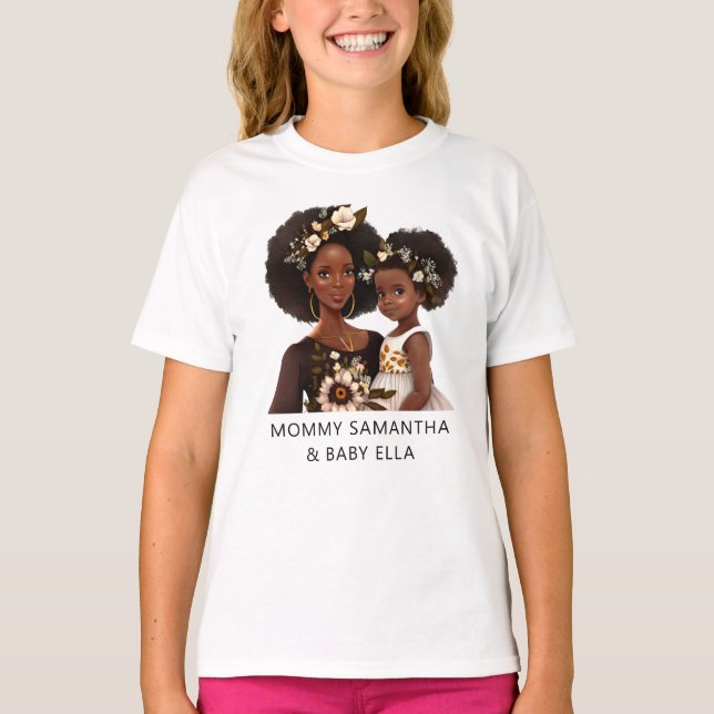 Camiseta Linda mãe negra e filha (11) (Frente)