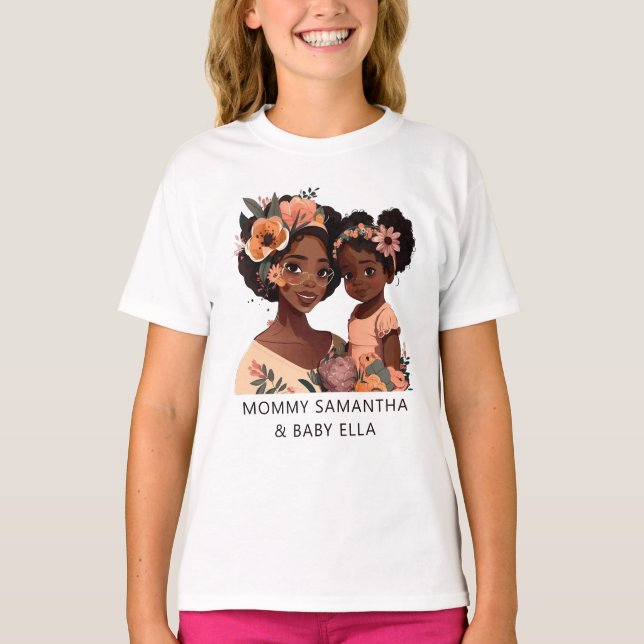 Camiseta Linda mãe negra e filha (13) (Frente)