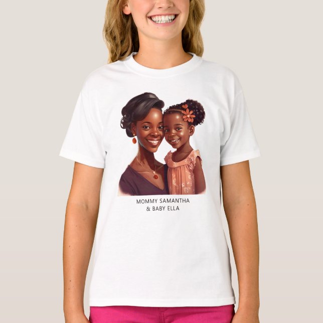 Camiseta Linda mãe negra e filha (19) (Frente)