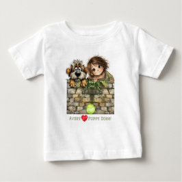 Camiseta Linda Menina e Cachorro Curioso