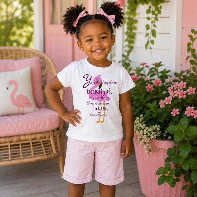 Camiseta Linda Menina Flamingo Tropical (Criador carregado)