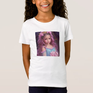 Camiseta Linda Menina Personalizada com Flores Rosa