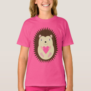 Camiseta Linda Meninaouriço Rosa