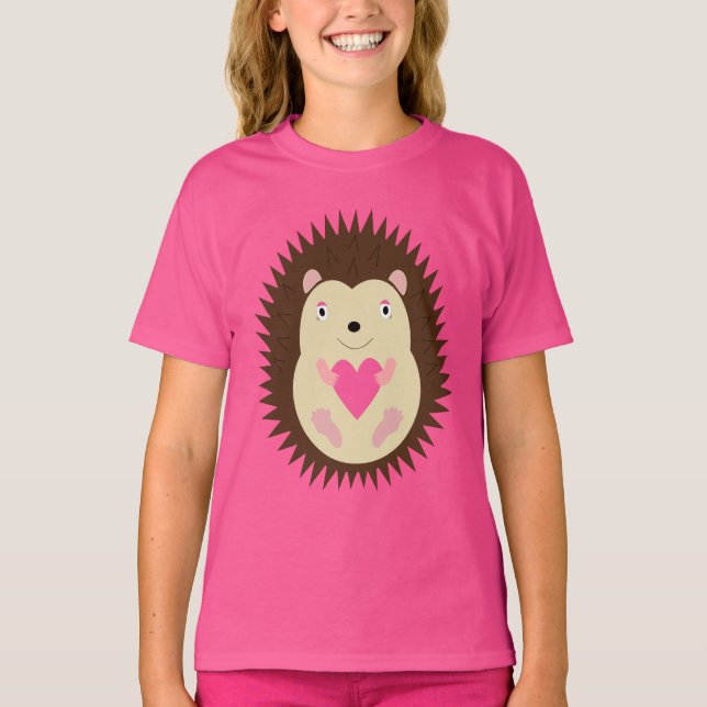 Camiseta Linda Meninaouriço Rosa (Frente)