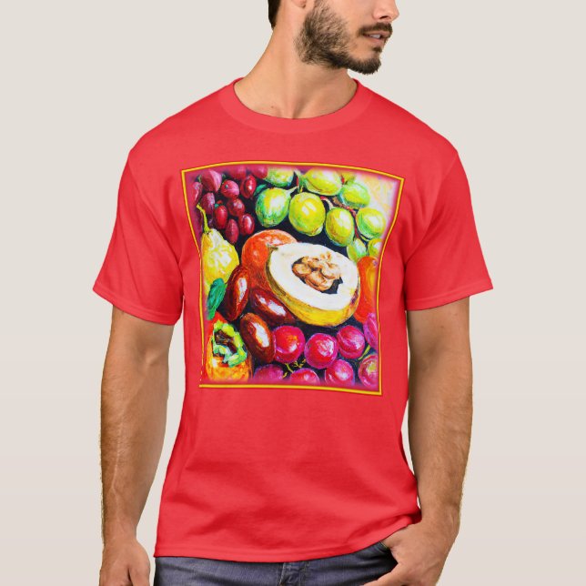 Camiseta Linda Mistura de Pintura de Fruta de Uvas. Comprar (Frente)