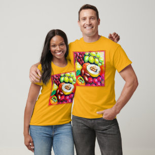 Camiseta Linda Mistura de Pintura de Fruta de Uvas. Comprar