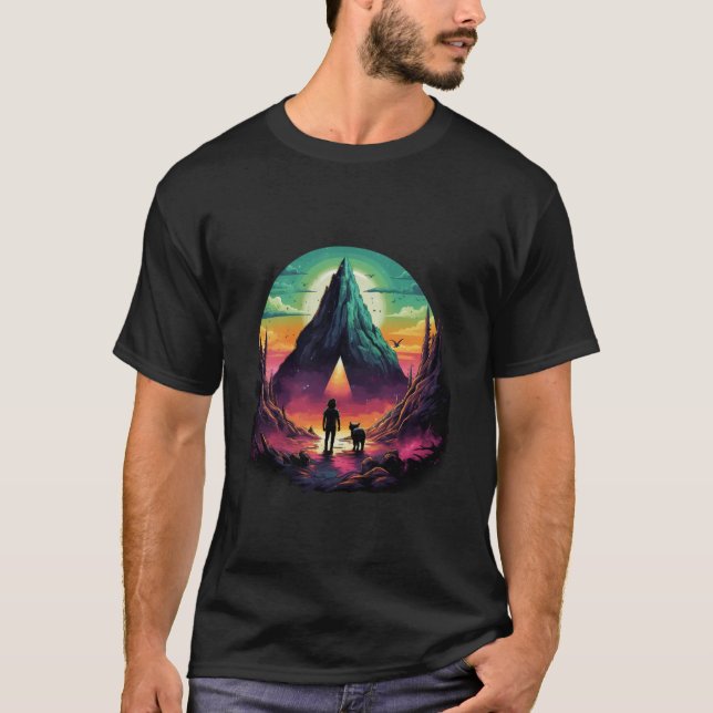Camiseta linda montanha cão Idea Criativo Inspirador (Frente)