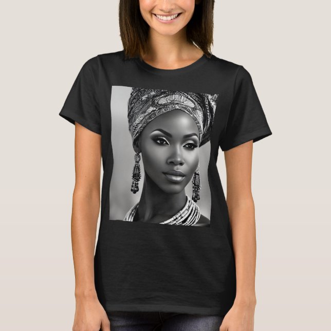 Camiseta Linda mulher africana (Frente)