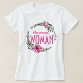 Camiseta Linda Mulher Floral Rosa Fresca Fenomenal