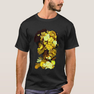 Camiseta Linda Mulher Negra Afro Rainha Africana Art Yello