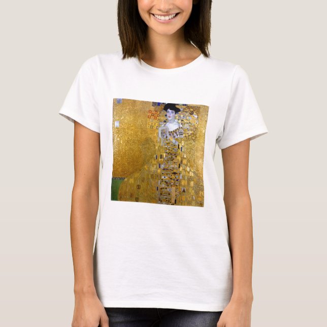 Camiseta Linda mulher no Dourado Gustav Klimt (Frente)