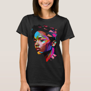 Camiseta Linda Negra Pintura Colorida Afro-me