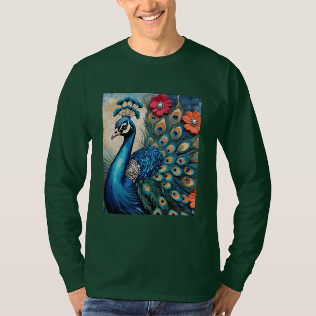 Camiseta Linda Peacock Floral (Frente)