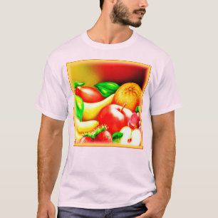 Camiseta Linda Pintura de Frutas Tropicais. Compre Agora