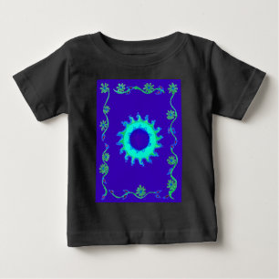 Camiseta Linda pintura de óleo de arte azul iridescente