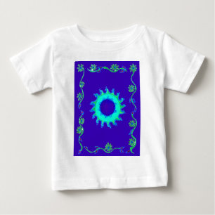 Camiseta Linda pintura de óleo de arte azul iridescente