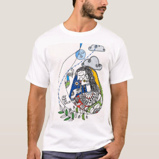 Camiseta Linda pintura popular indiana Madhubani