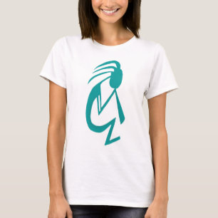 Camiseta Linda pintura Teal Kokopelli
