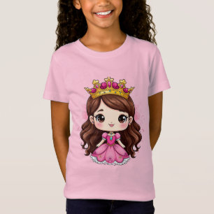 Camiseta Linda Princesa de Desenho Animado com Vestido Rosa