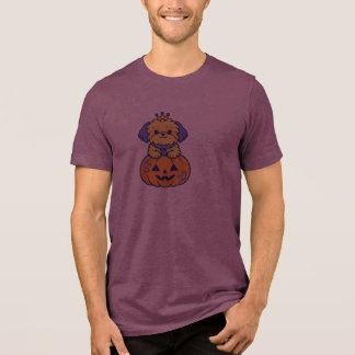 Camiseta Linda Princesa de Halloween Shih Tzu com Abóbora C