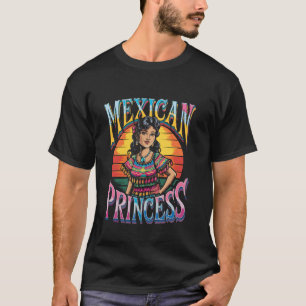 Camiseta Linda Princesa Mexicana Bandeira do México para La