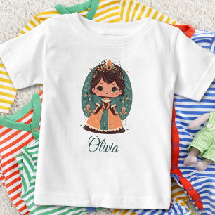 Camiseta Linda Princesinha Floral Personalizada