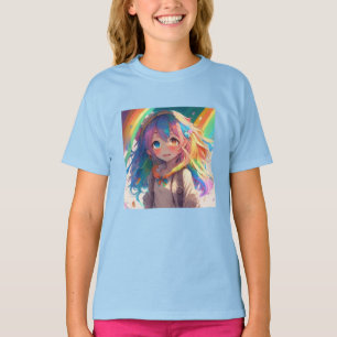 Camiseta Linda Rainbow Animy Girl