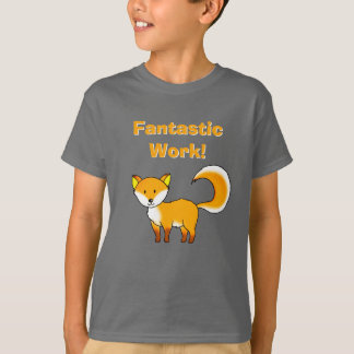 Camiseta Linda Raposa Laranja Trabalho Fantástico Recompens