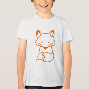 Camiseta Linda Raposa Minimalista Sentada Simples Doodle