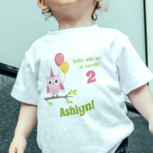 Camiseta Linda Rosa Festa de Coruja Quem Está Fazendo 2 Ani