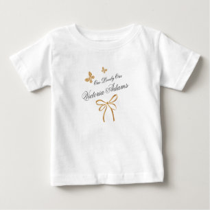 Camiseta Linda Rosa Floral Arco-íris Dourado Chá de Bebê