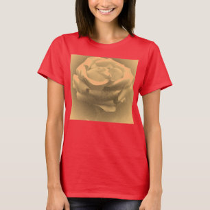 Camiseta Linda Rosa Rosa Rosa Rosa Fechada Foto antiga