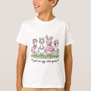 Camiseta Linda Só Uma Gansa Emocionada Dia De Páscoa Garota