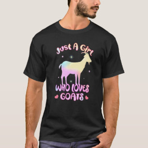 Camiseta Linda Só Uma Menina Que Ama Cabras Meninas Fazende