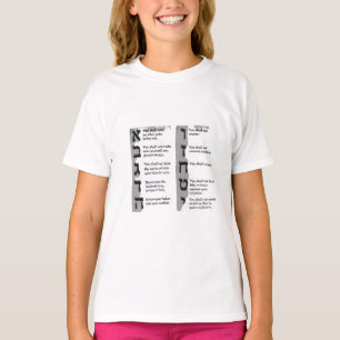 Camiseta Linda Tapeçaria dos Dez Mandamentos Hebraicos