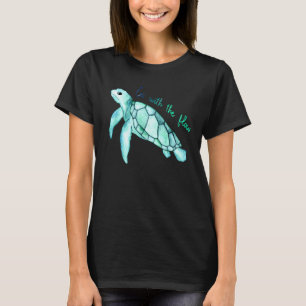 Camiseta Linda tartaruga verde-do-mar, aquarela engraçada