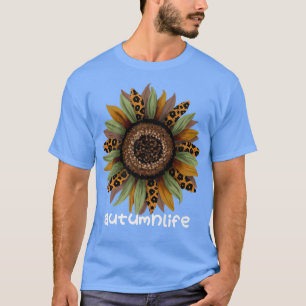 Camiseta Linda Tendência Bonita Fall Season Sunflower