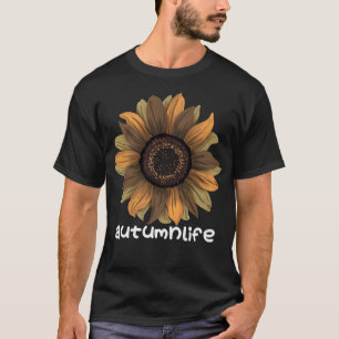 Camiseta Linda Tendência Bonita Fall Season Sunflower