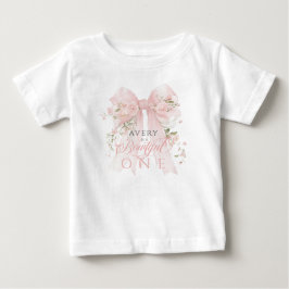 Camiseta Linda Um 1º Aniversário Arco Floral Meninas