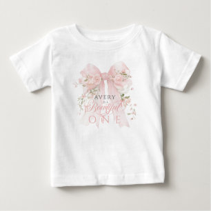 Camiseta Linda Um 1º Aniversário Arco Floral Meninas