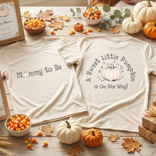 Camiseta Linda, uma pequena abóbora a caminho, futura mamãe