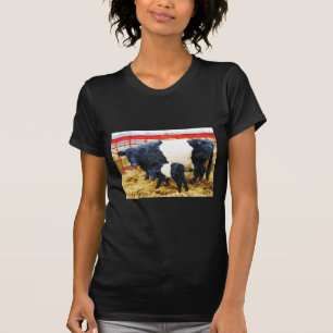 Camiseta Linda vaca galloway cinta e aquarela de vitelo