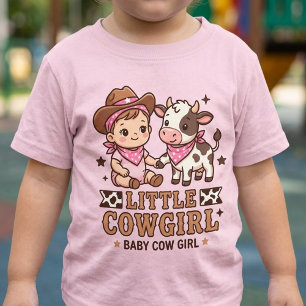 Camiseta Linda Vaqueirinha Rosa Bebê Menina Caubói Ocidenta